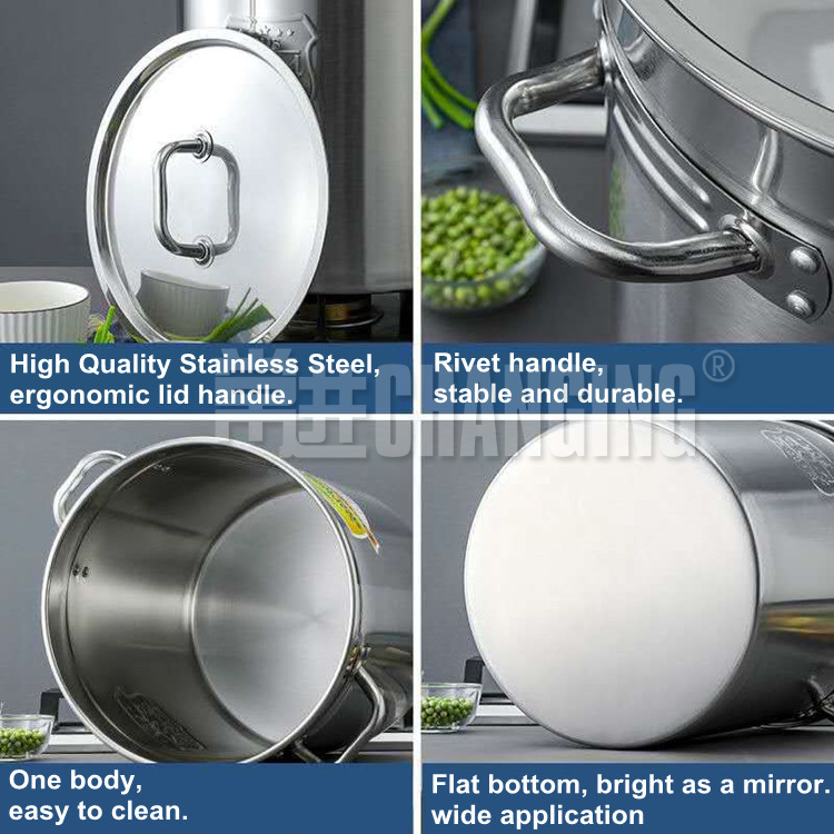 30cm Stainless Steel Saucepan with Single Handle and Ear (SSA-300) Stock Pots