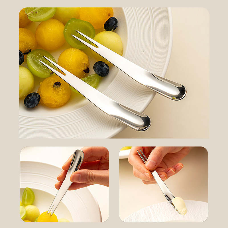 Stainless Steel Food Grade Portable Dim Sum Cake Fruit Fork