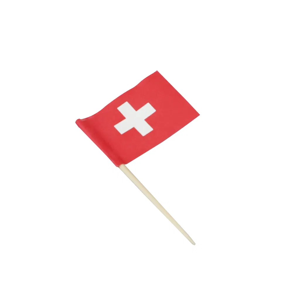 Custom 65mm Countries Sandwich Cake Decorations Wooden Toothpick Flag for Party