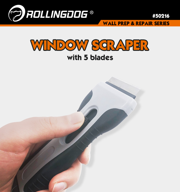 Rolingdog-PRO 50216 Window Scraper with 5 Blades Removal Clean Hand Tools