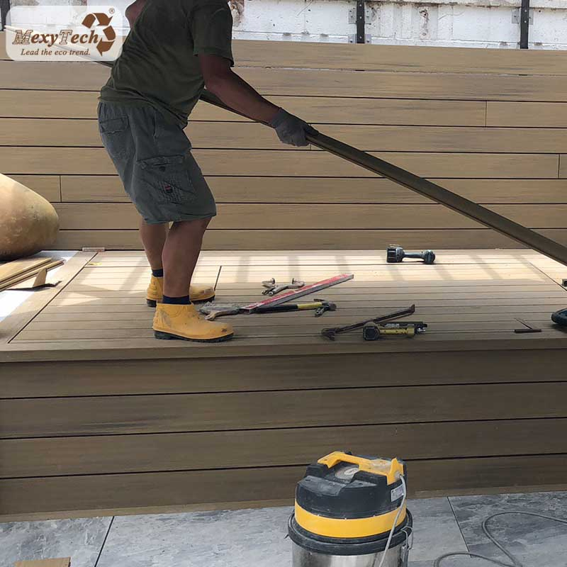 Anti-Slip WPC Composite Decking Boards Color Mix WPC Decking