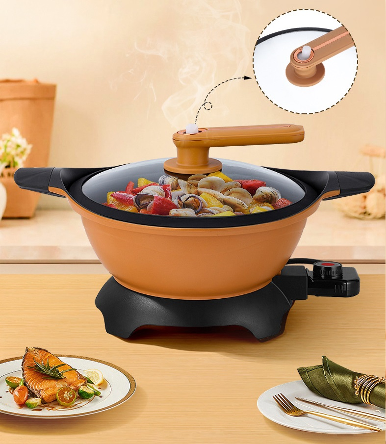 Home Appliance Skillets Electric Frying Pan Electric Wok Pressure Function 30cm