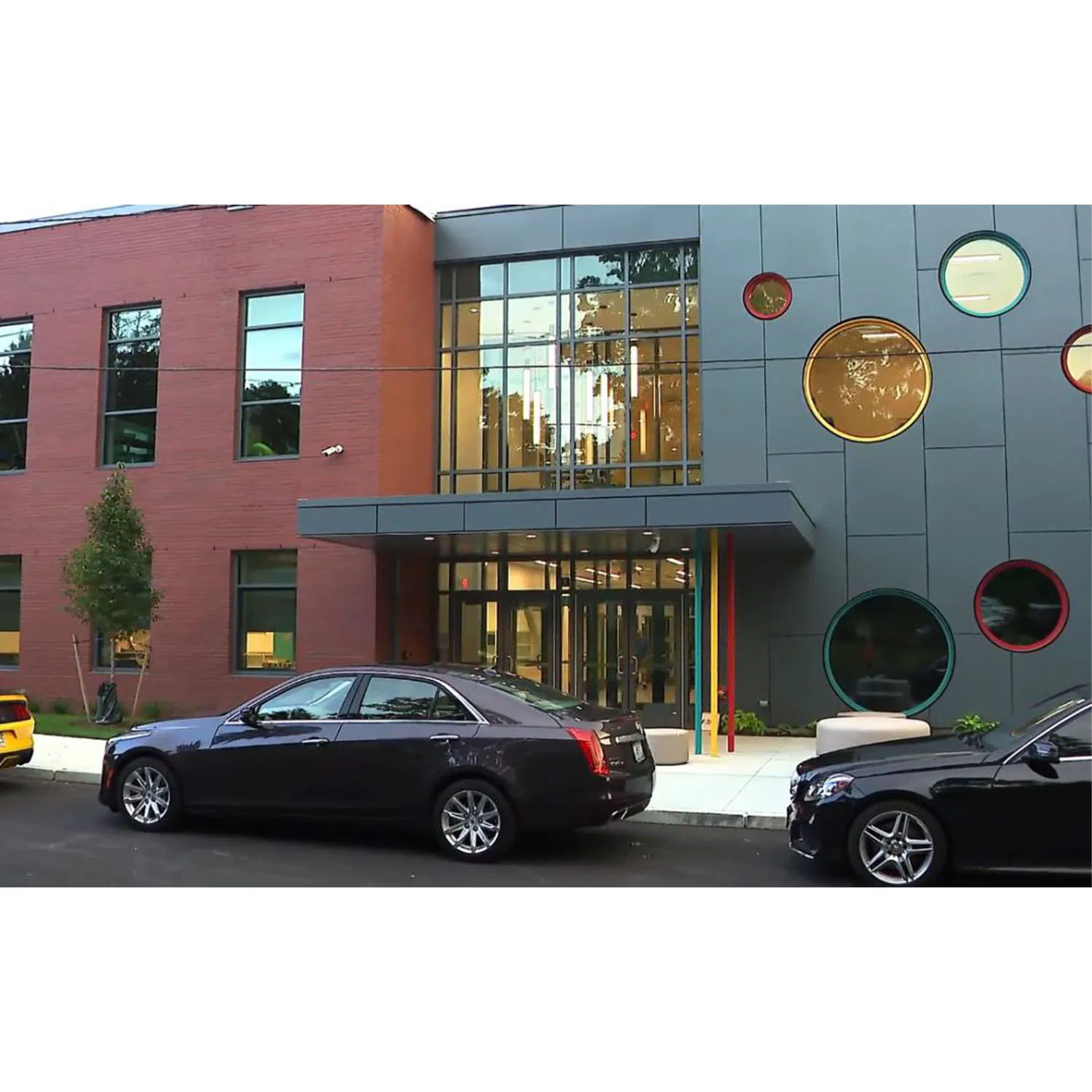 Riveted Installation Method Fiber Cement Board Curtain Wall Construction Office Use