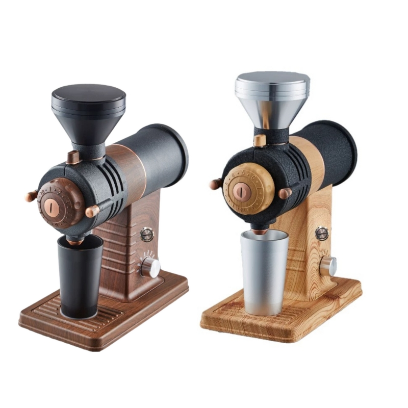 Commercial 78mm Electric Burr Coffee Grinder Home Use Shark Tooth 100g Aluminum Hopper Espresso Coffee Mill Grinding Machine