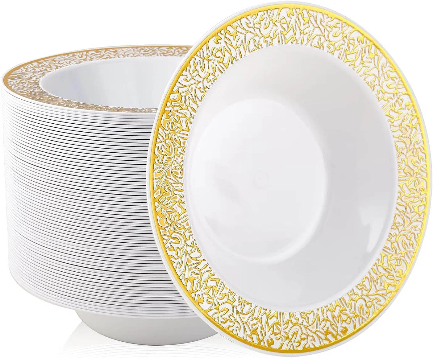 Premium Heavy Duty Lace Trim Soup Bowls for Parties