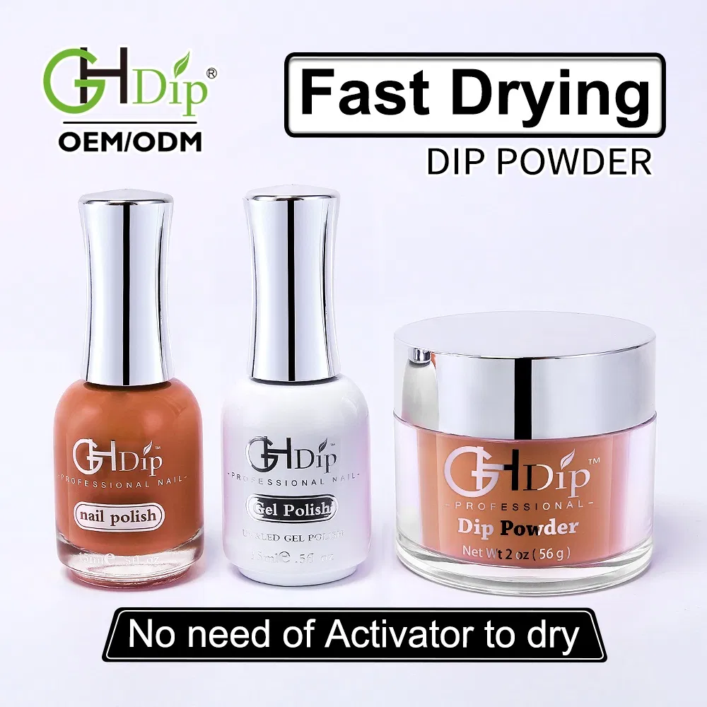 Brown Color Acrylic Nail Fast Drying DIP Powder Match Gel Polish