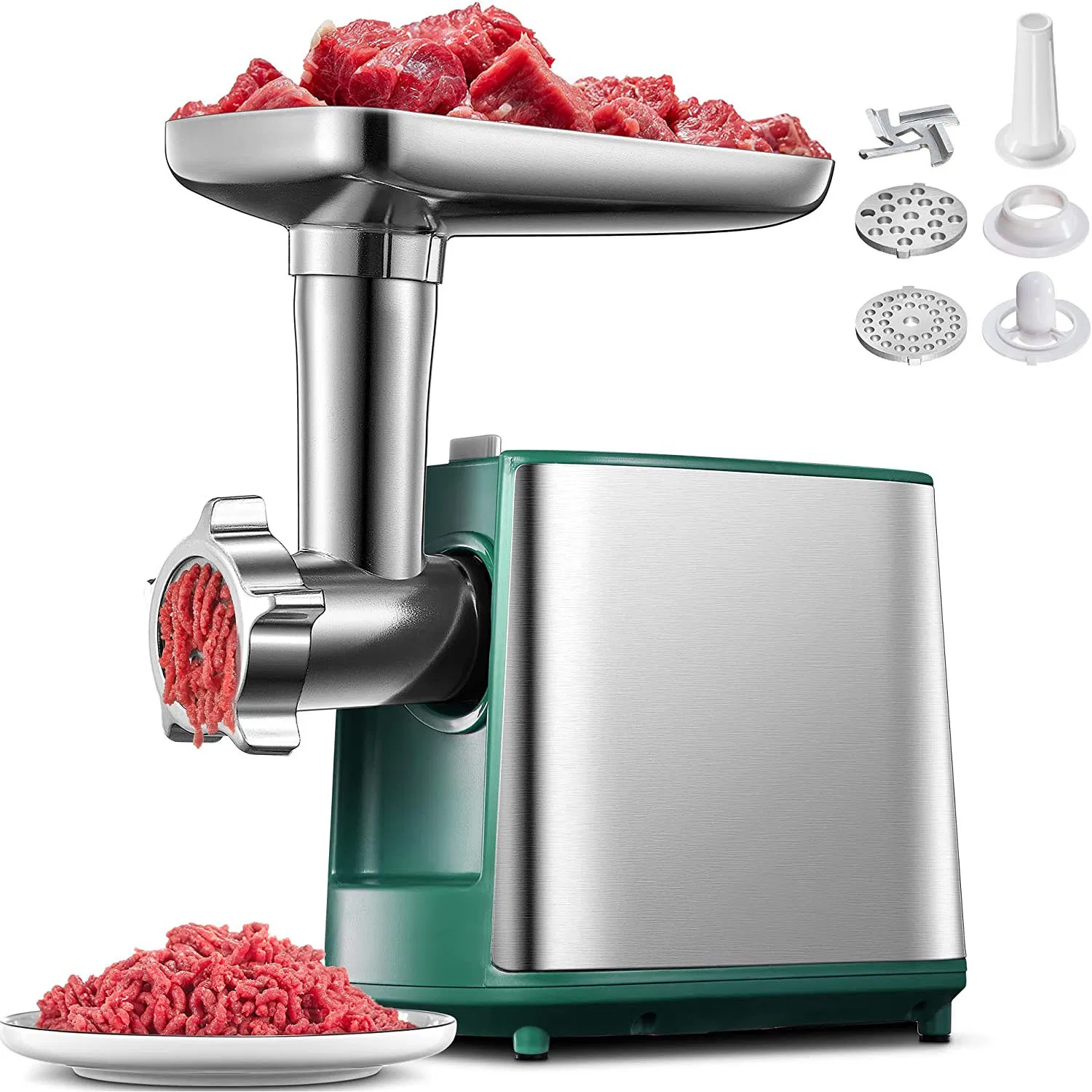 Electric Meat Food Grinder, Heavy Duty Meat Mincer with Sausage Kubbe Kit
