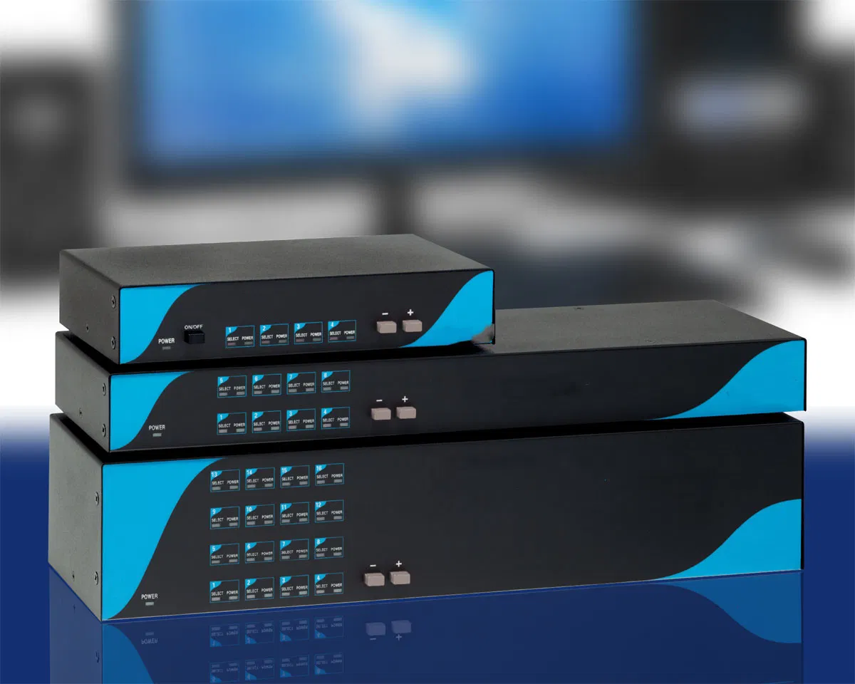 KVM-коммутатор 1x4, 1x8, 1x16 VGA-USB-PS/2 с OSD