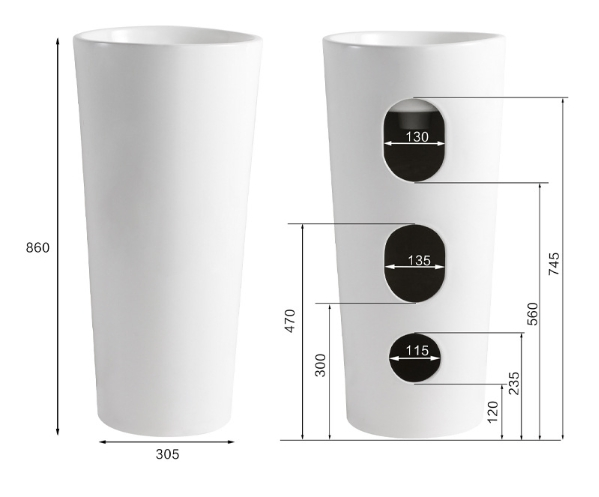 Outdoor Courtyard Floor Wash Basin Toilet Ceramic Integrated Column Wash Basin