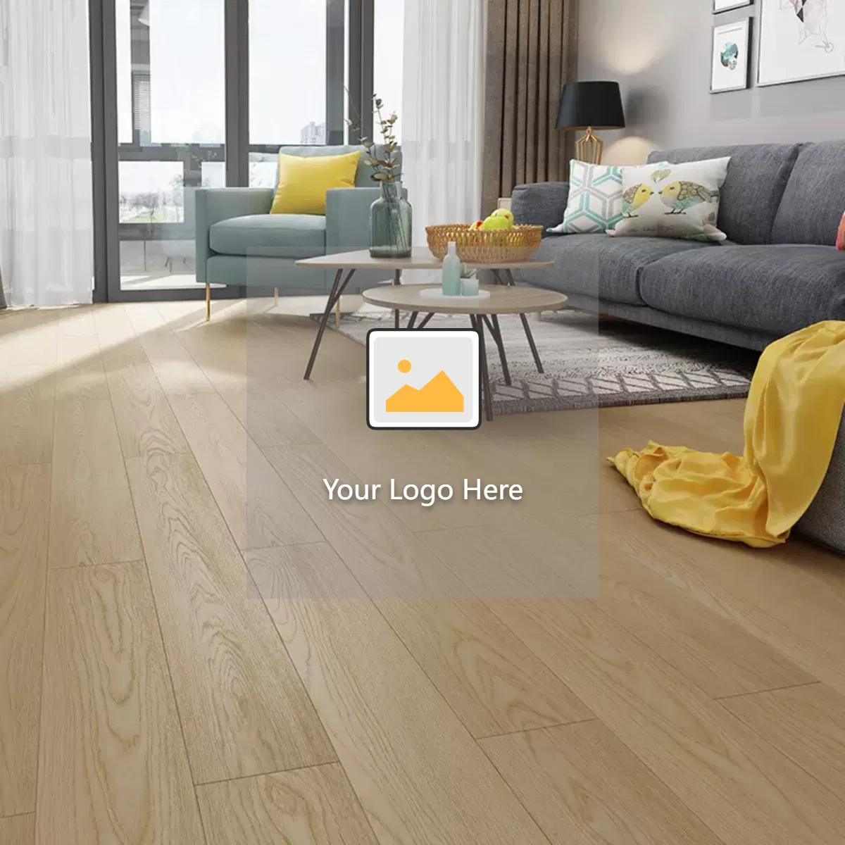 Инженерная доска дуб светло-серая 15мм с подогревом