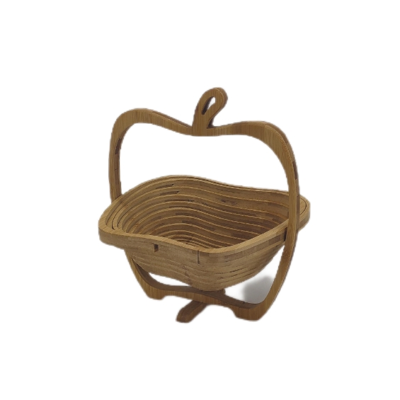 Foldable Bamboo Apple Shape Multifunction Dried Fruit Basket