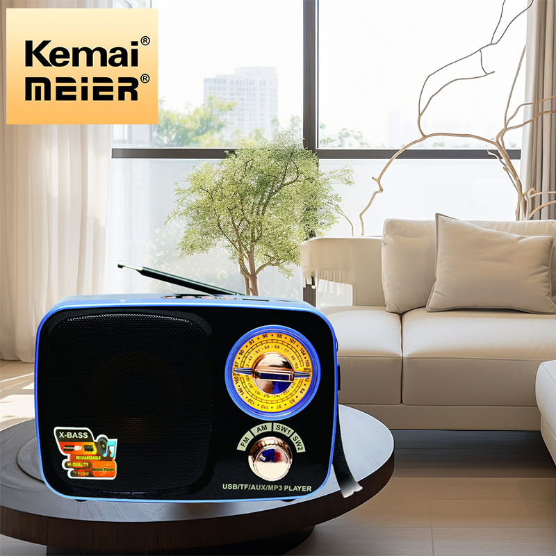 MD-308bt Am FM Radio Operated by USB Cable/Solar Panels Rechargeable Multi-Function Retro Portable Radio