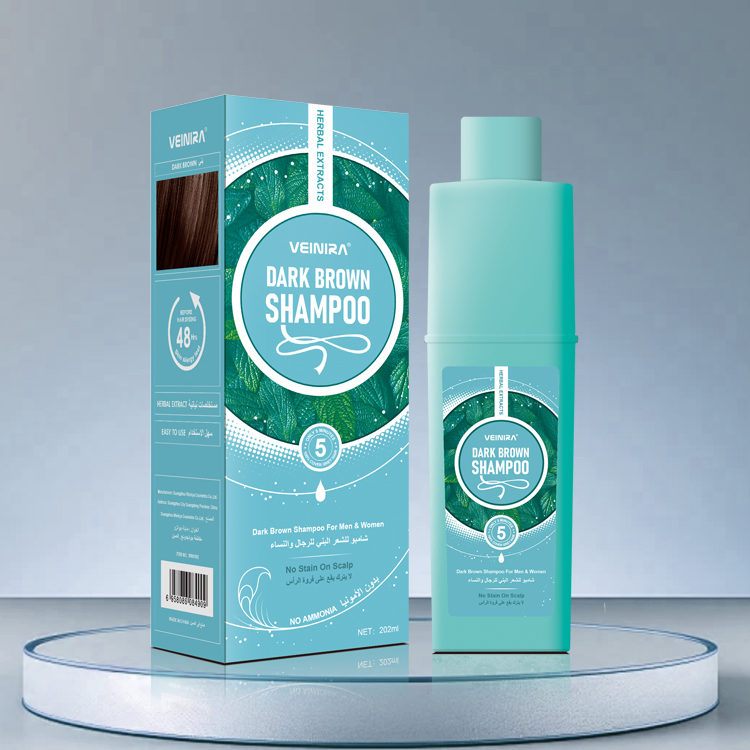 Veinira Natural Herbal Extracts Dye Shampoo Hair Color Shampoo Hair Care with Ginger Black Brown