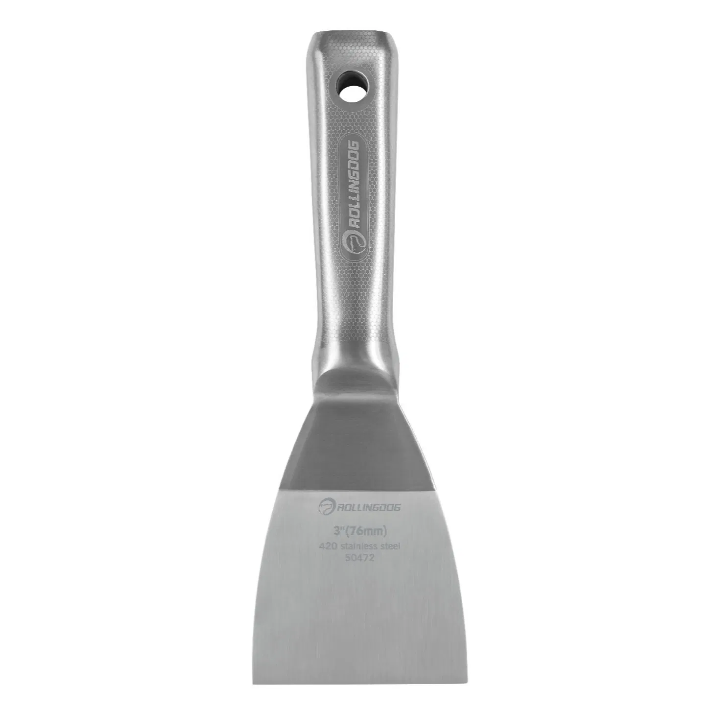 Rolingdog-Elite 50472 Stainless Steel 3 Inch Putty Knife Flexible All-Metal Mirror Polished