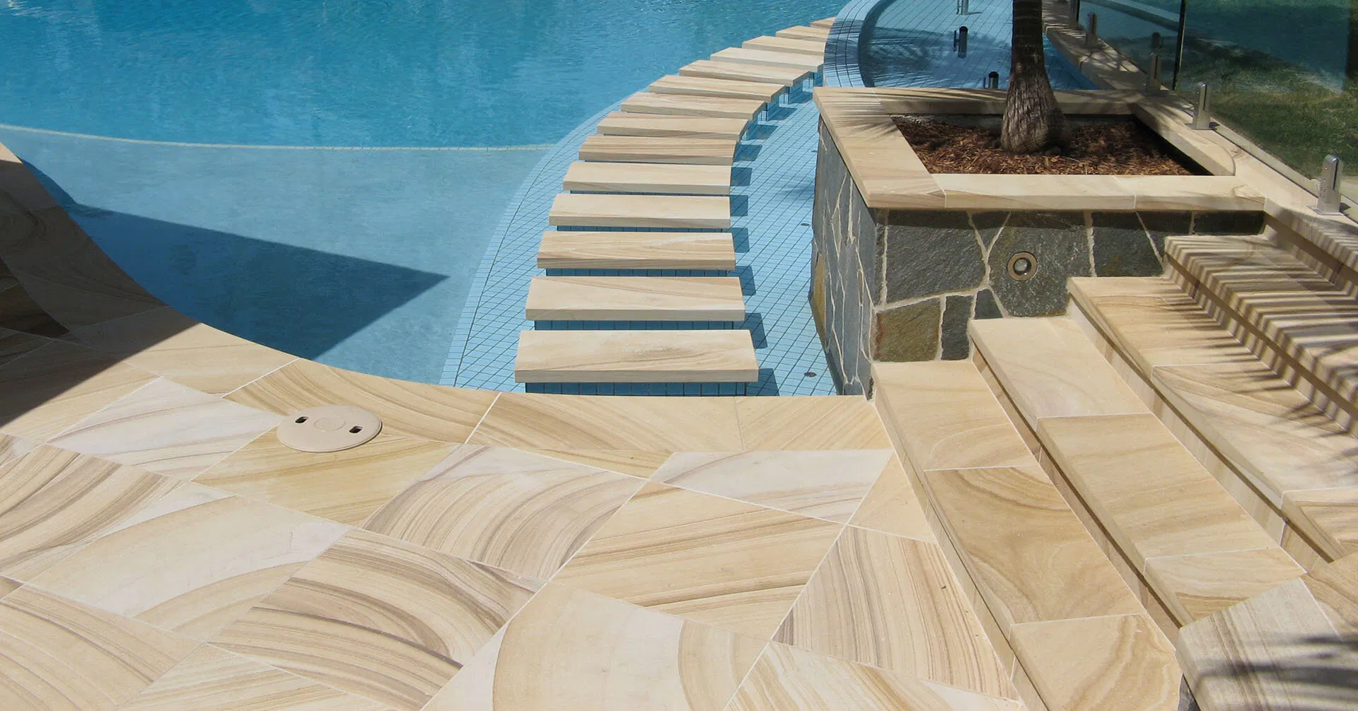 Outdoor Paver Stone Tile Teakwood Sandstone Crazy Paving