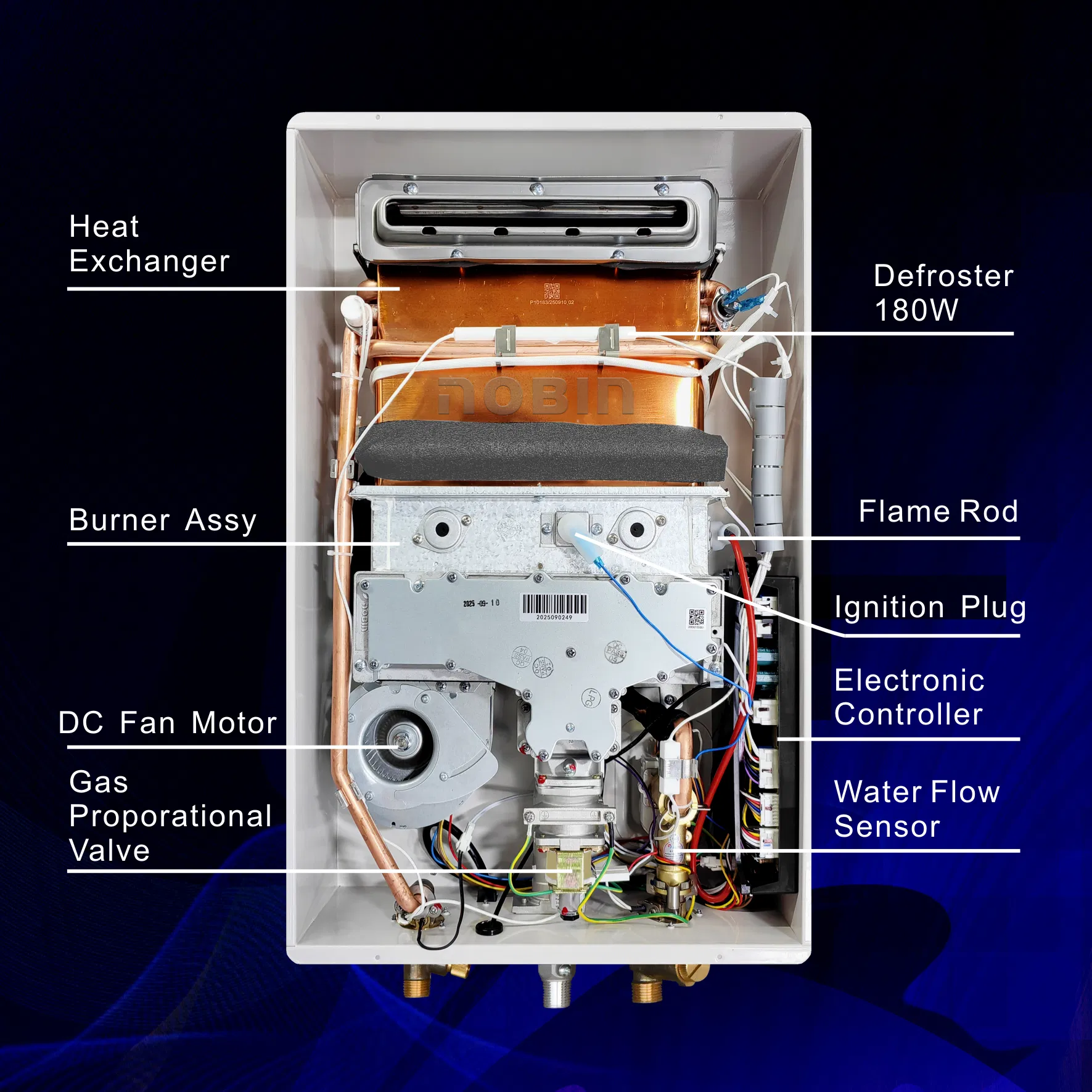 Outdoor Forcedexhaust Instantaneous Gas Water Heater: 20L Capacity 38kw Output