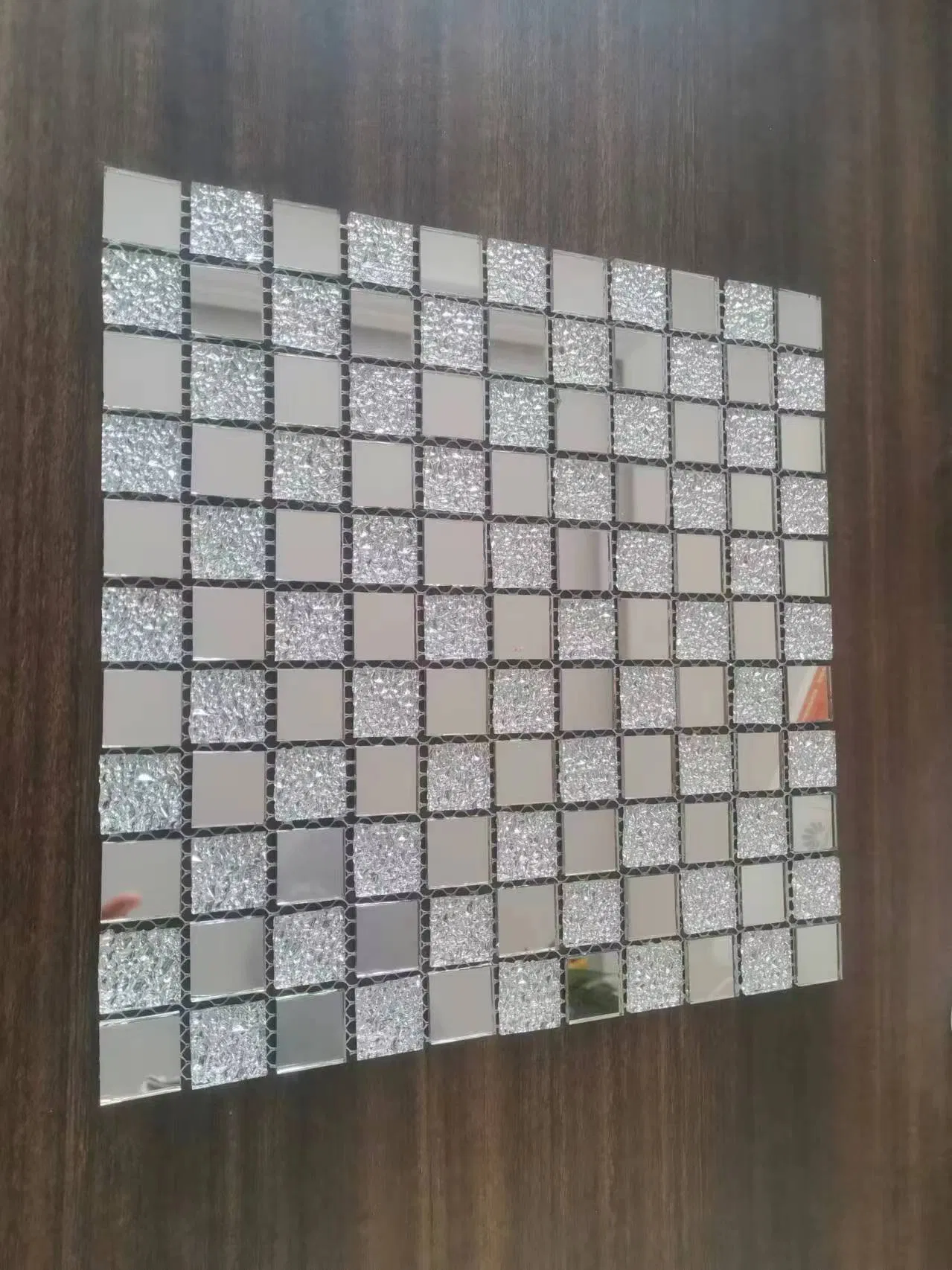 Decorative 3D Wall Panels Kitchen Glass Mirror Rose Gold Mosaic Tiles