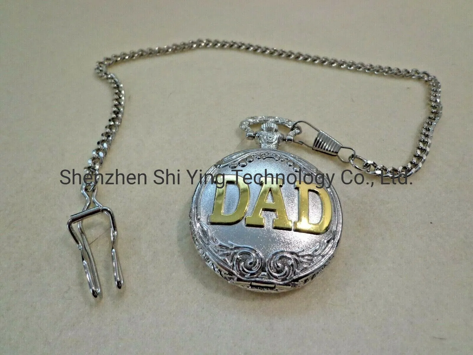 Custom Logo Japan Movement Quartz Antique Pocket Watch for Dad Gift