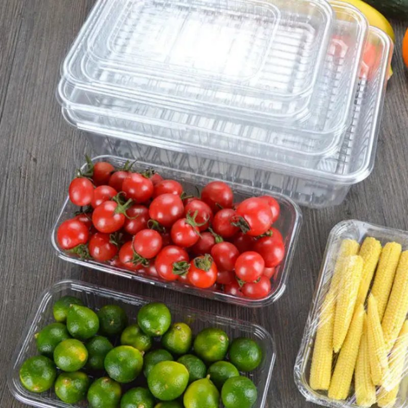 Transparent Pet Fruit Box Food Tray for Vegetable/Meat
