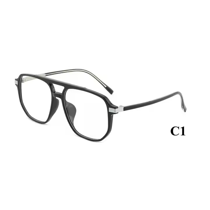 High Quality Fashion Unique Double Bridge Tr90 Protective Glasses Frame Irregular Shape Eyeglasses