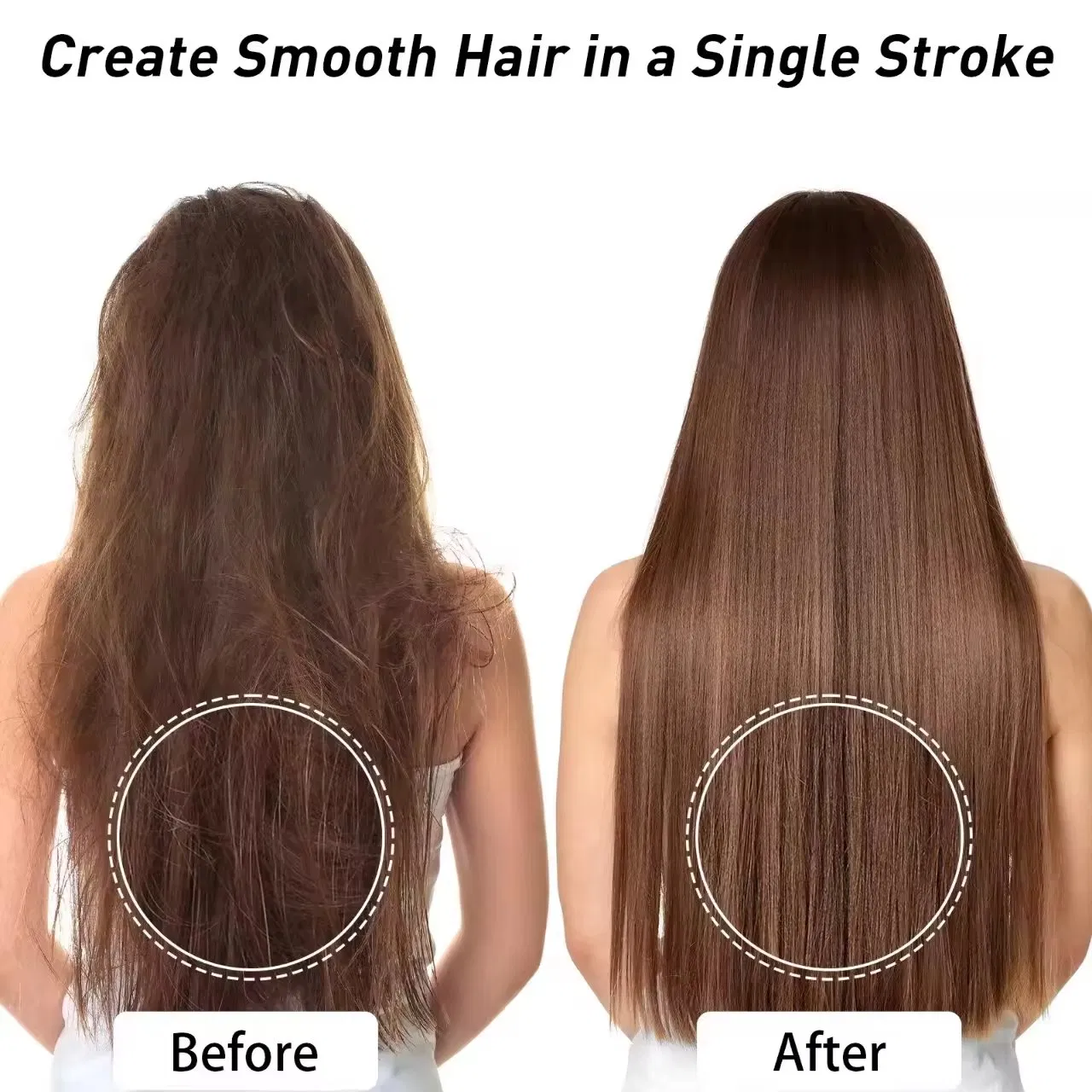 Hair Straightener Iron Comb Quickly PTC Heating Fast Ceramic Brush Straightening