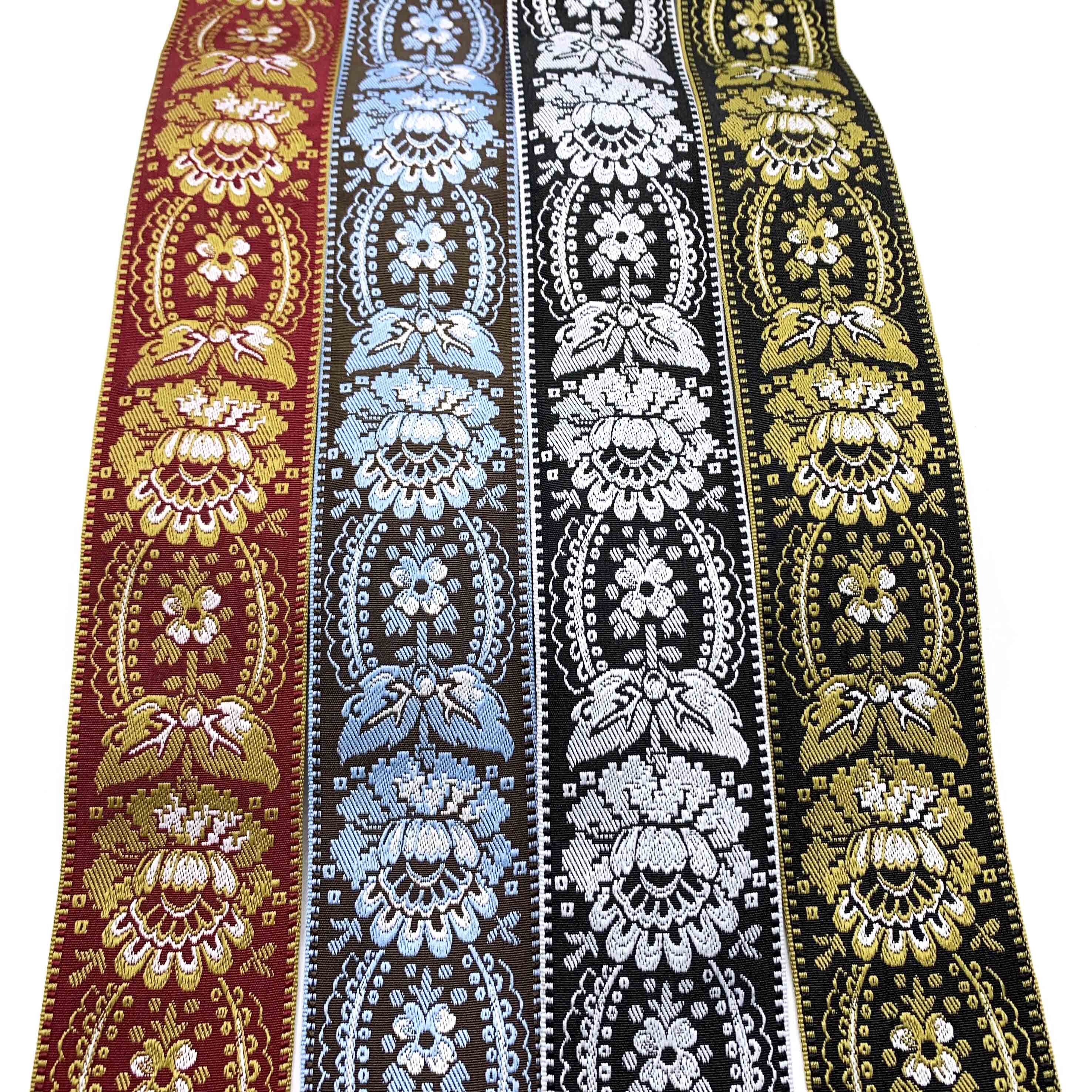 Лента жаккардовая полиэстер 5 см этнический узор для одежды