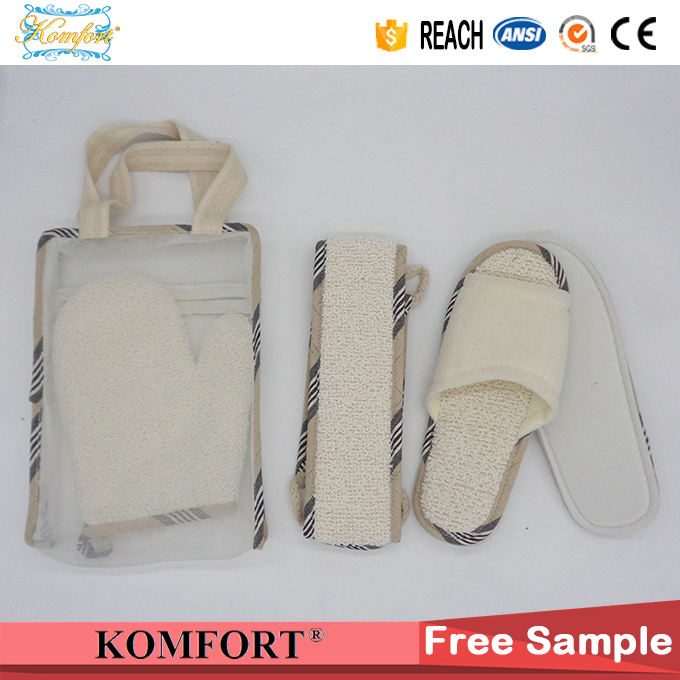 Travel Bath Glove Slipper Gift SPA Bath Sets (KLB-098)