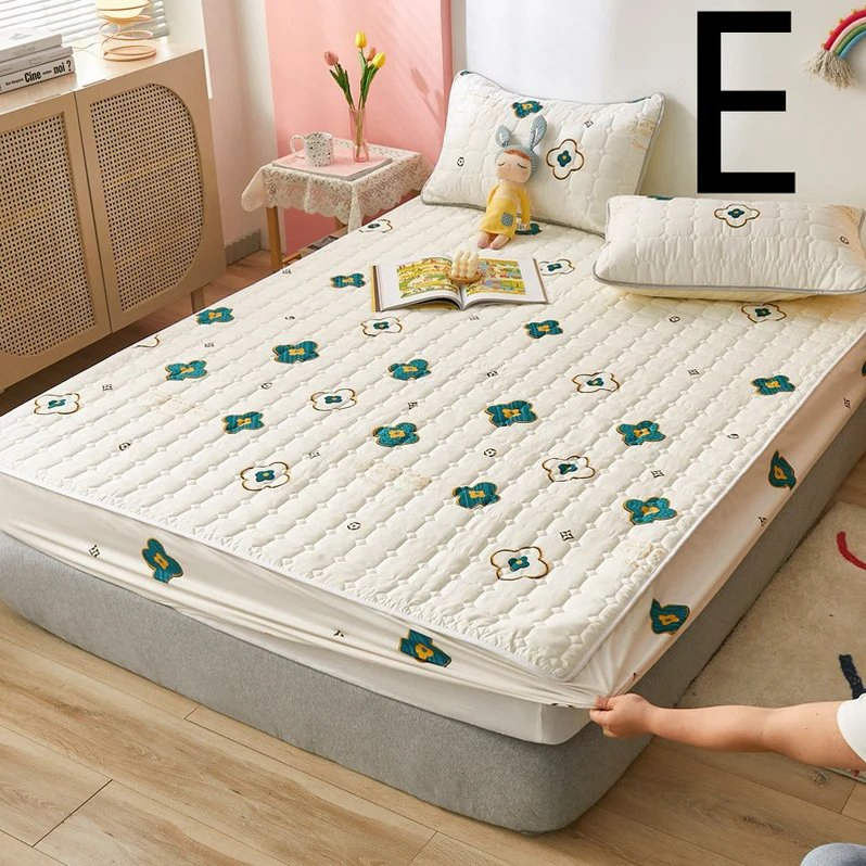 Printed One-Piece Non-Slip Waterproof Fixed Bed Sheet Fitted Sheet Mattress Protector
