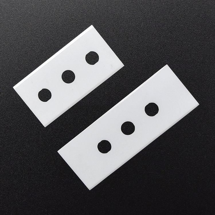 Custom Thickness Zro2 Zirconia 3 Three Holes Ceramic Razor Cutter Slitter Blade