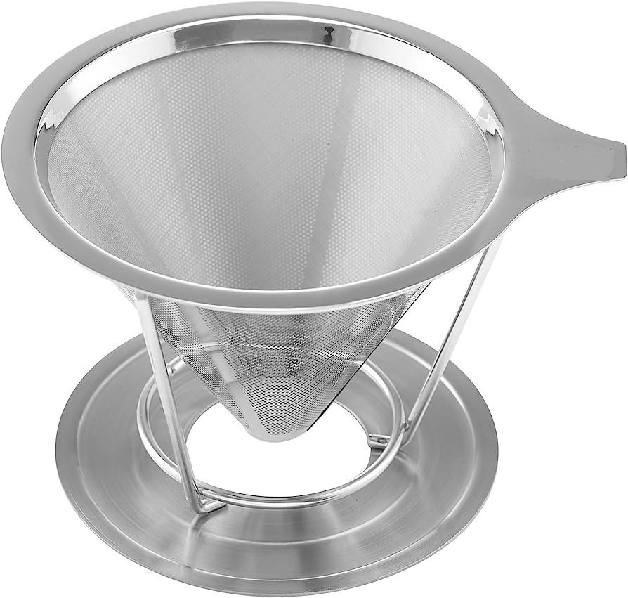 Pour Over Stainless Steel Metal Wire Mesh Manual Cone Shaped Strainer Dripper Coffee Filter