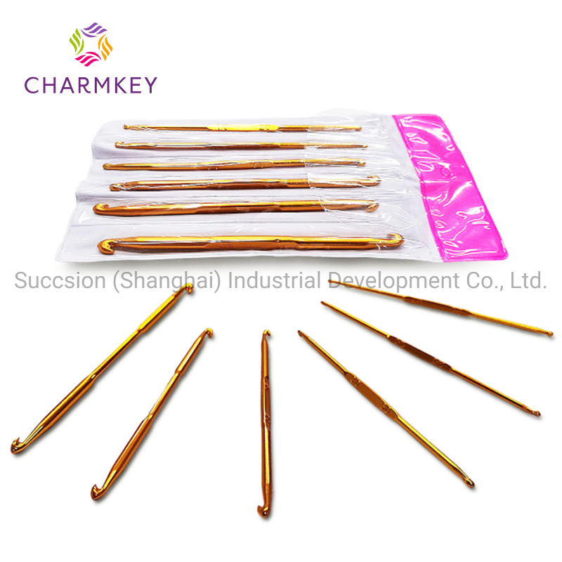 Golden Double Ended Crochet 1.0-8.0mm Crochet Hook Set PVC Package
