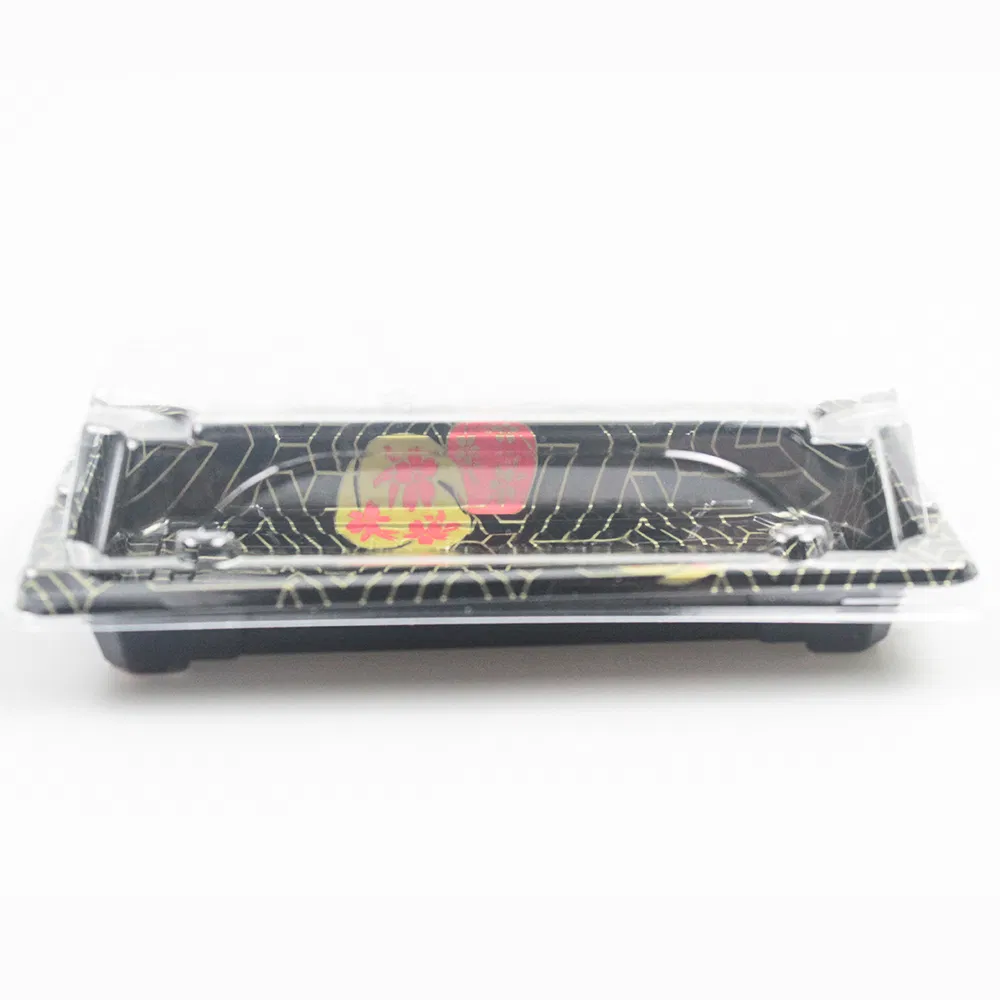 Disposable Plastic Container Custom Logo Food Sushi Packaging Box PS/Pet Sushi Box with Lid