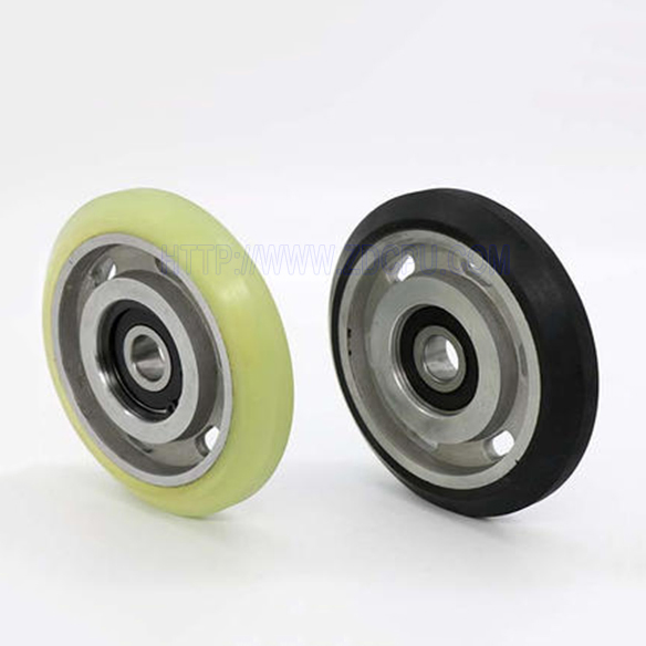 Heavy Duty White Polyurethane PU POM Pulley Wheel with Bearings