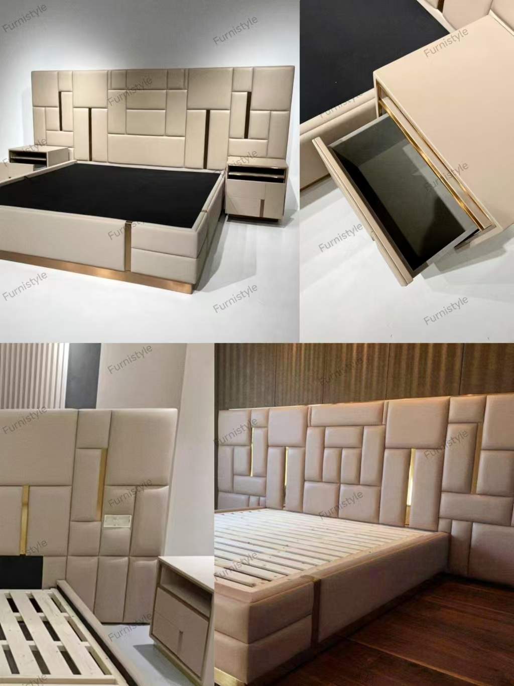 Мебель для спальни кожаная King Size комплект