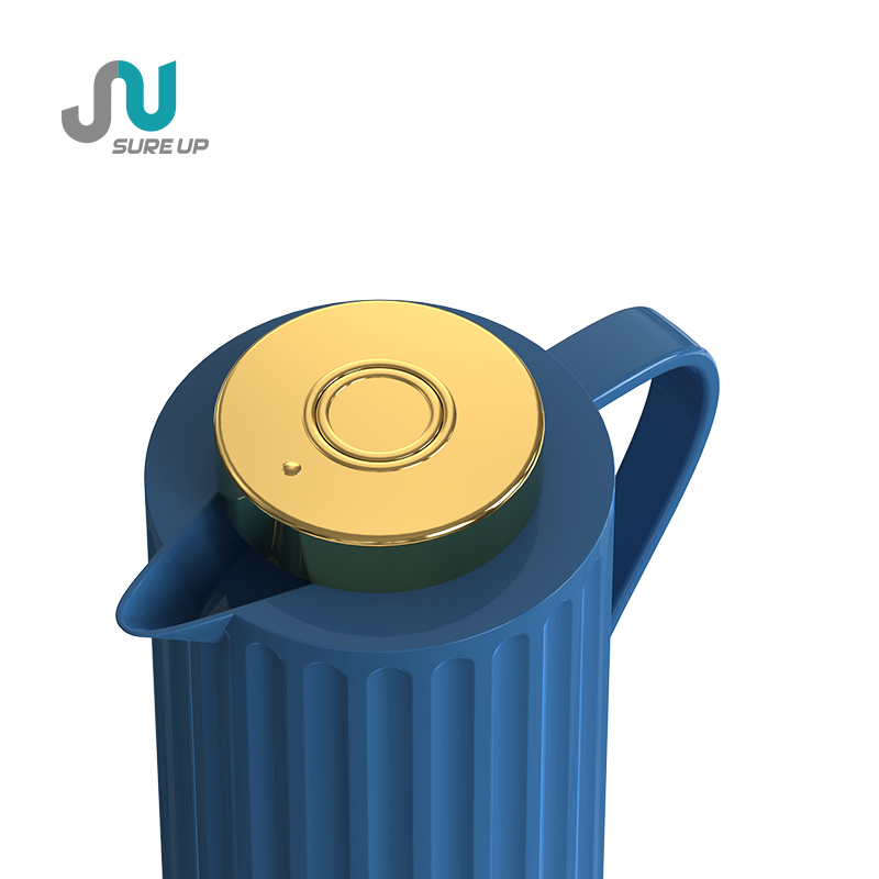 New Design for Outlook PP Outer and Pink Glass Liner with Safety Button Lid Jug