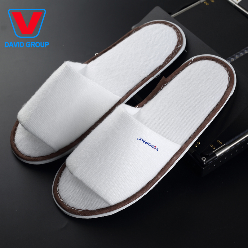 Hotel Disposable Towel Slipper Towel Fabric Open Toe Slippers