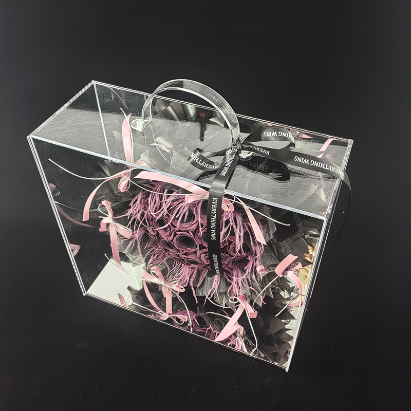 Acrylic Bag Display Case with Clear Design and Handled Packing Box