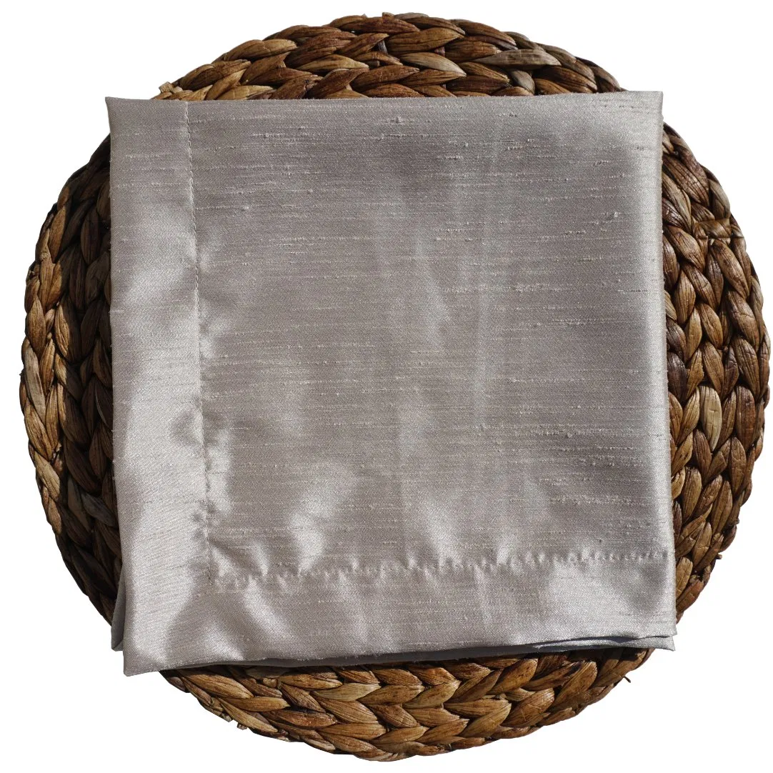Linen Luxurious Slub Satin Fabric Collection for Table Satin Napkins