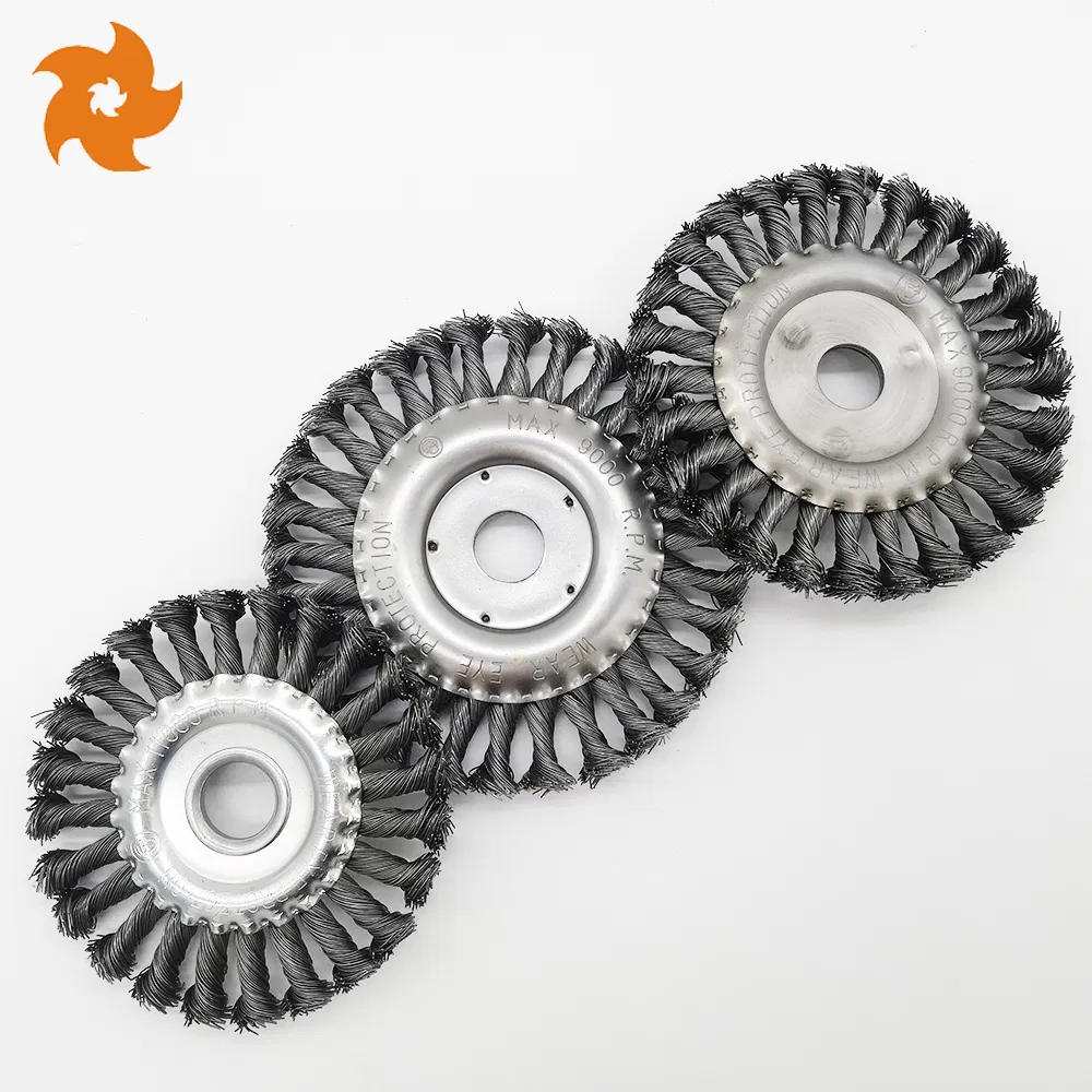 Heavy-Duty Stainless Steel Twisted Wheel Brush for Weeding