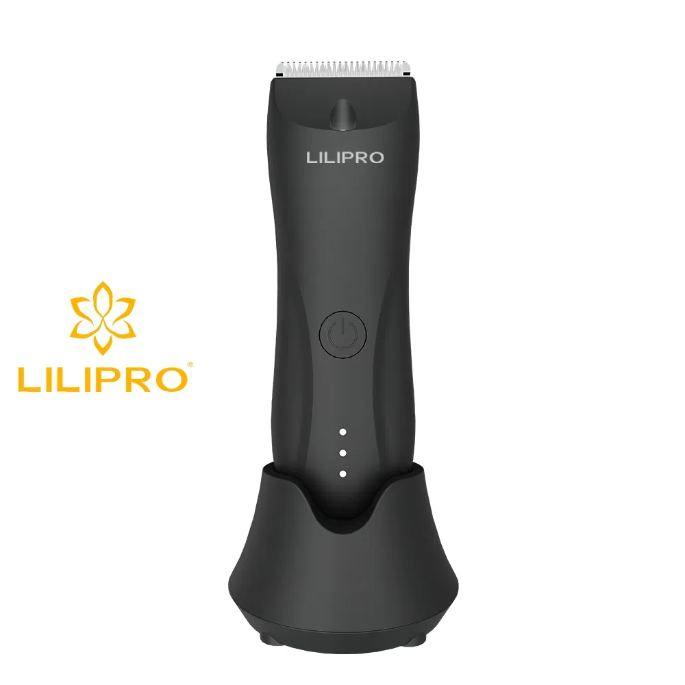Lilipro B9 Waterproof Pubic Groin Hair Trimmer for Men Grooming Kit LCD Display Charging Base