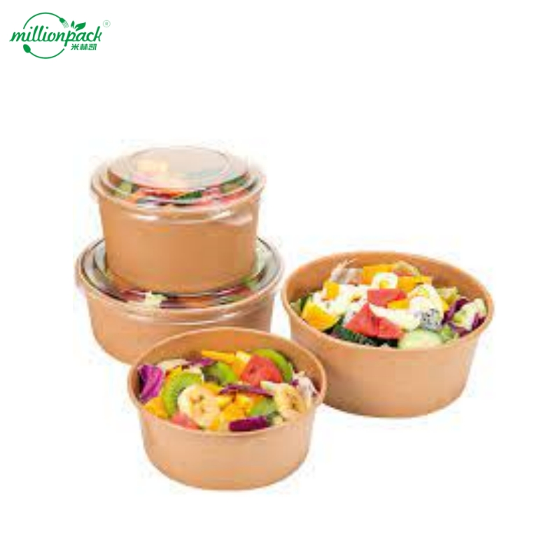 Wholesale Sustainable Kraft Paper Salad Bowl for High Volume Food Service Use