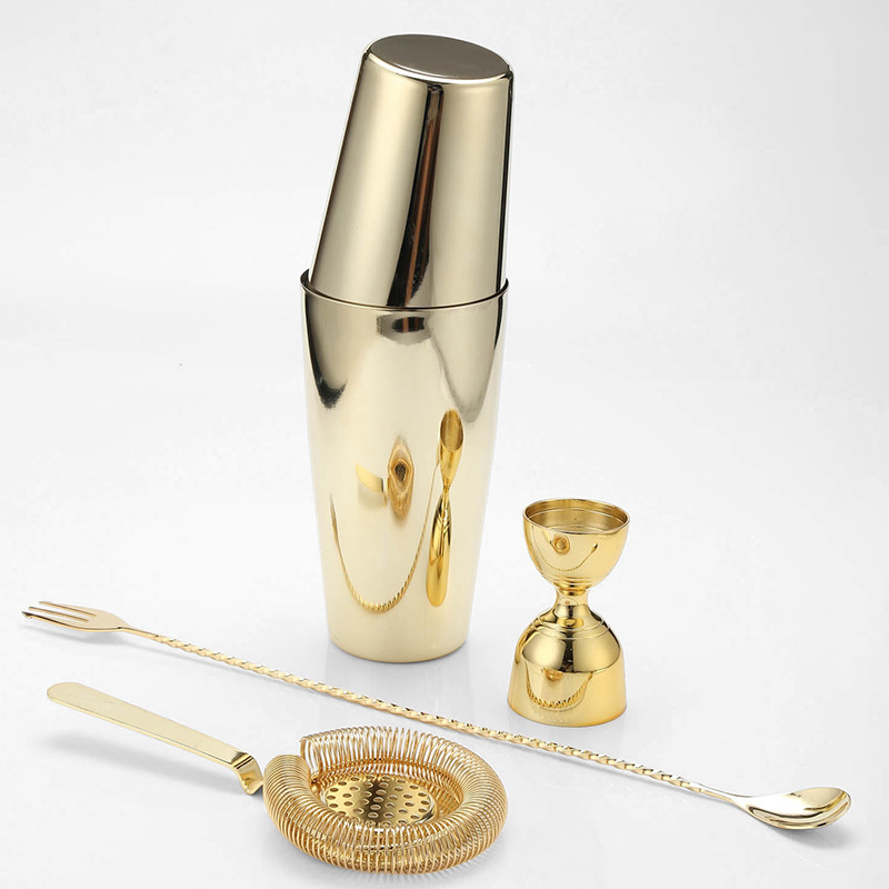 Шейкер барный 304 нержавеющая сталь с золотым покрытием