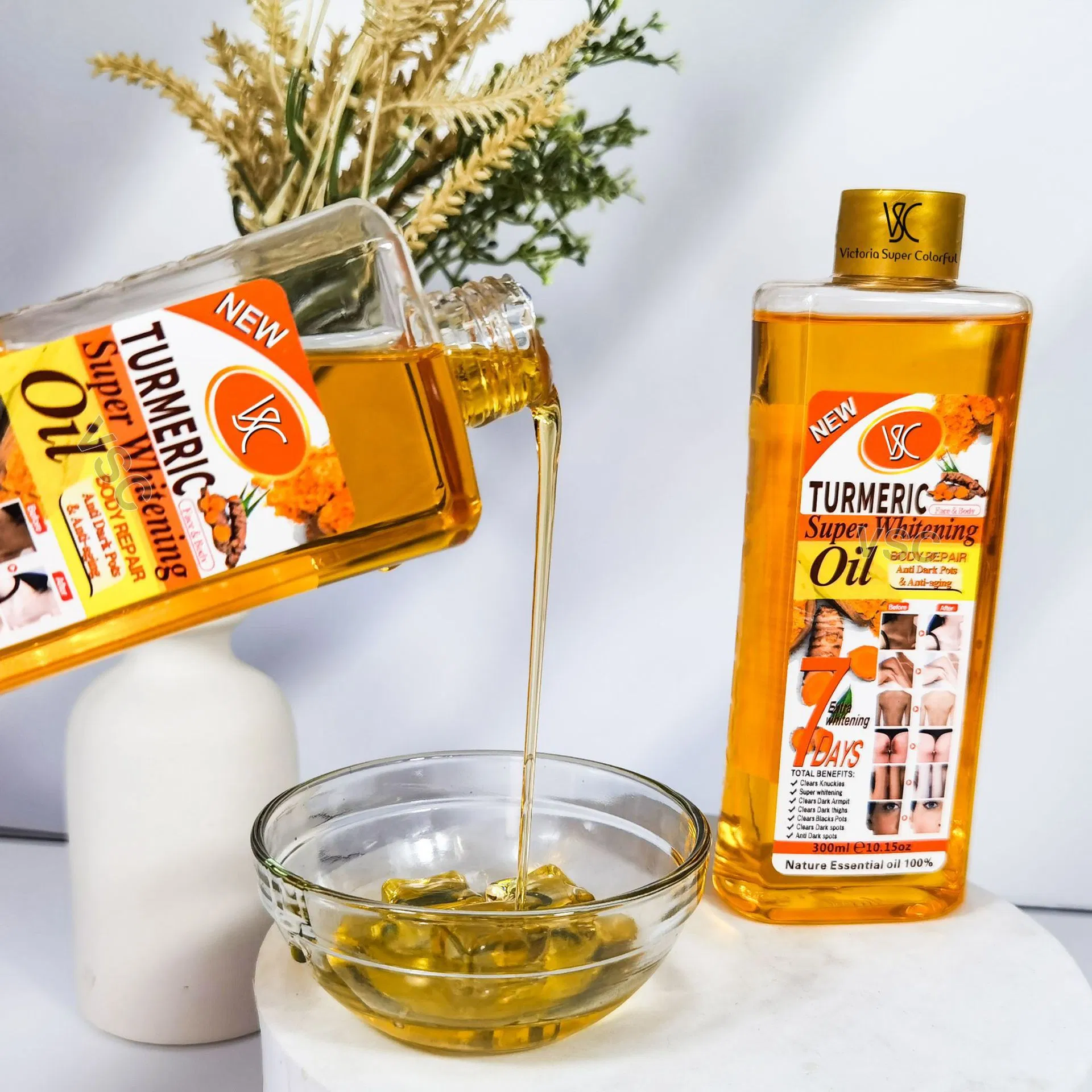 200ml Turmeric Oil Extra Whitening Body Natural Anti-Aging SPA Massage Oil