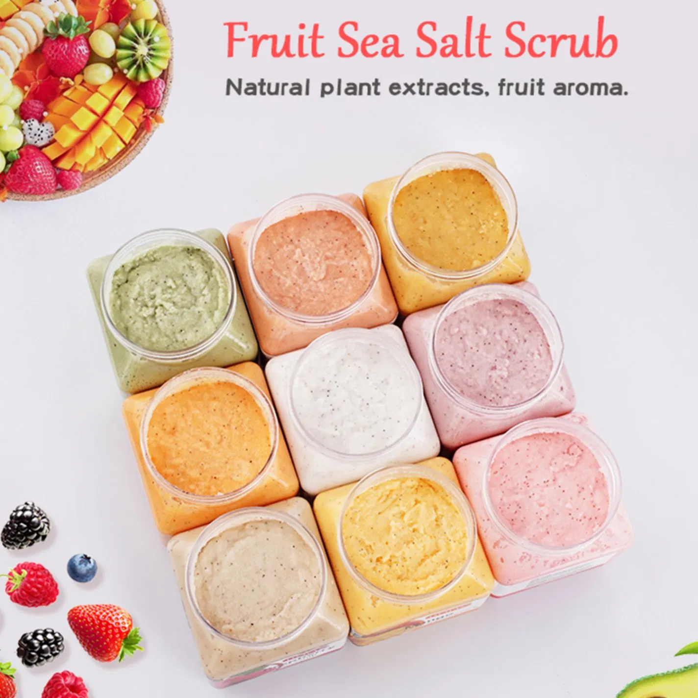 Wholesale Fruit Skin Care Organic Vegan Brightening Whitening Exfoliating Moisturizing Body Scrub