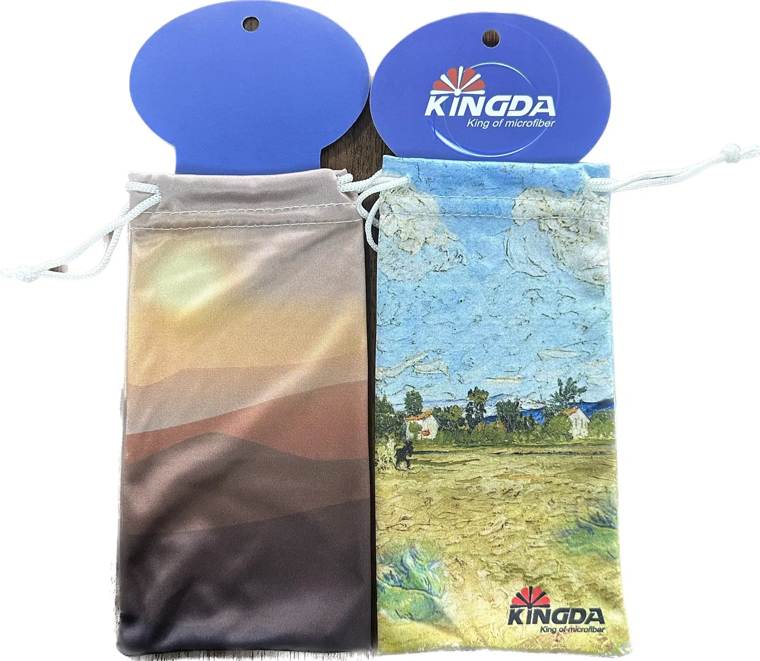 Custom Logo Printed Microfibre Drawstring Sunglasses Eyeglasses Bag