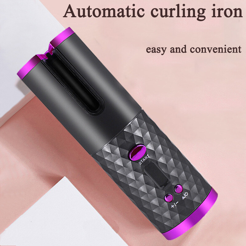 High Satisfaction Automatic USB Rechargeable Cordless Curling Iron Portable Hair Curler