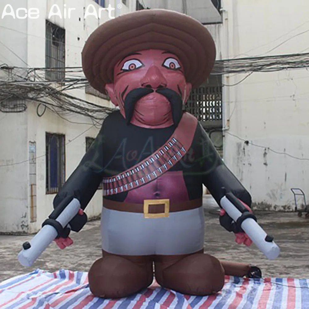 Customized Inflatable Mexican Model Outdoor Giant Inflatable Old Man Cowboy Cartoon Character Event Decoration