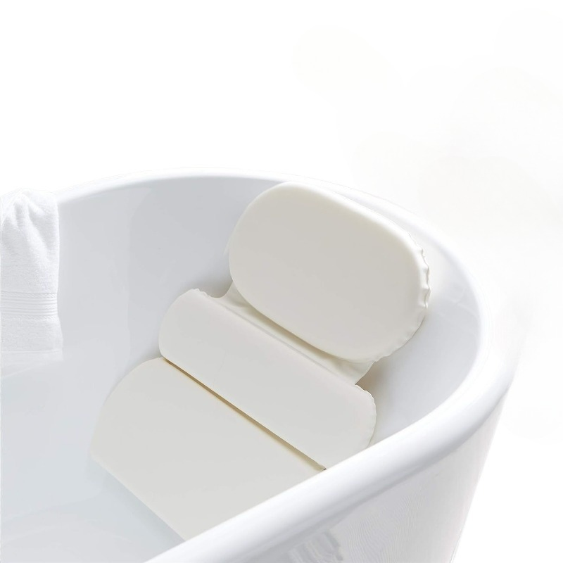 2024 High Quality Beige Bathtub Backrest Suction Waterproof Anti-Slip Bath Pillow