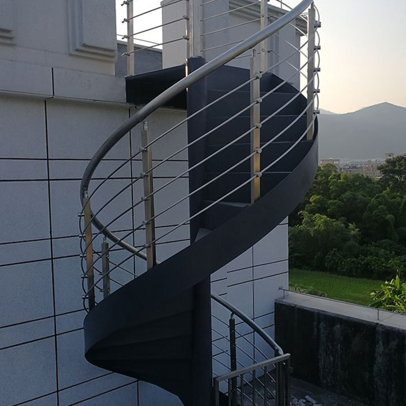 New Design Indoor Arc Stairs Steel Structure Customized Metal Staircase