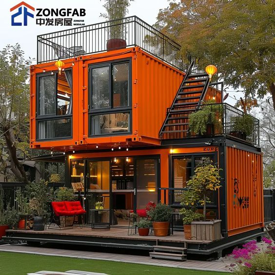 Second Hand Shipping Container Transform Renovation House with A/C Bathroom Kitchen